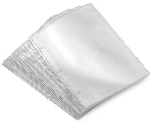 Pacchetto di 50 ricambi - Buste trasparenti perforate – formato