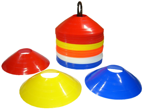 Rot, Orange, Gelb, Grün, Blau Markierungshütchen Momboo 50 Stück Hütchen Fussball Set,Markierungsteller Trainingshütchen Trainingszubehör für Fußball